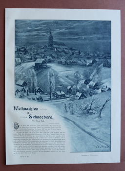 Kunst Druck E Sturtevant 1890-1900 Weihnachten in Schneeberg